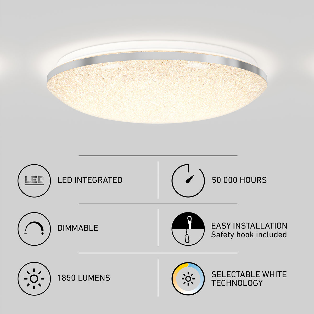 Sparkle 15 in. (38 cm) Modern LED Flush Mount Ceiling Light 5 CCT