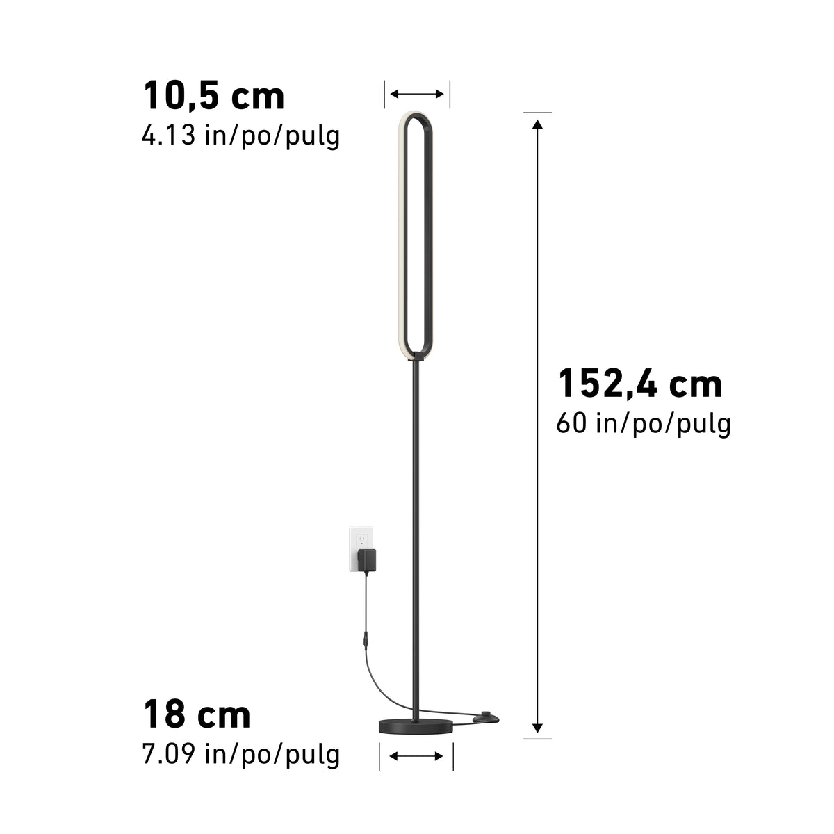 Leni dimmable LED modern floor lamp