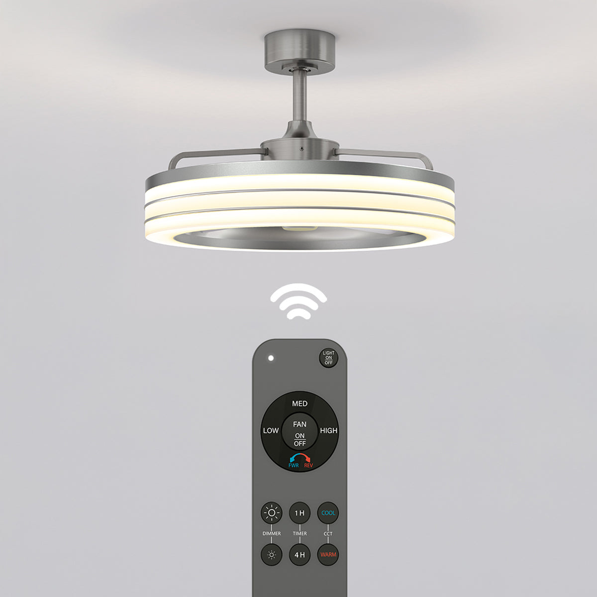 Horizon 58 cm (23 po) DEL moderne fandelier ventilateur de plafond avec lumière - télécommande incluse