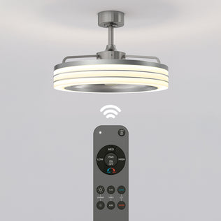 The Artika Horizon 23 in. LED modern ceiling fan features 3 speeds and includes a remote control for wireless operation.
