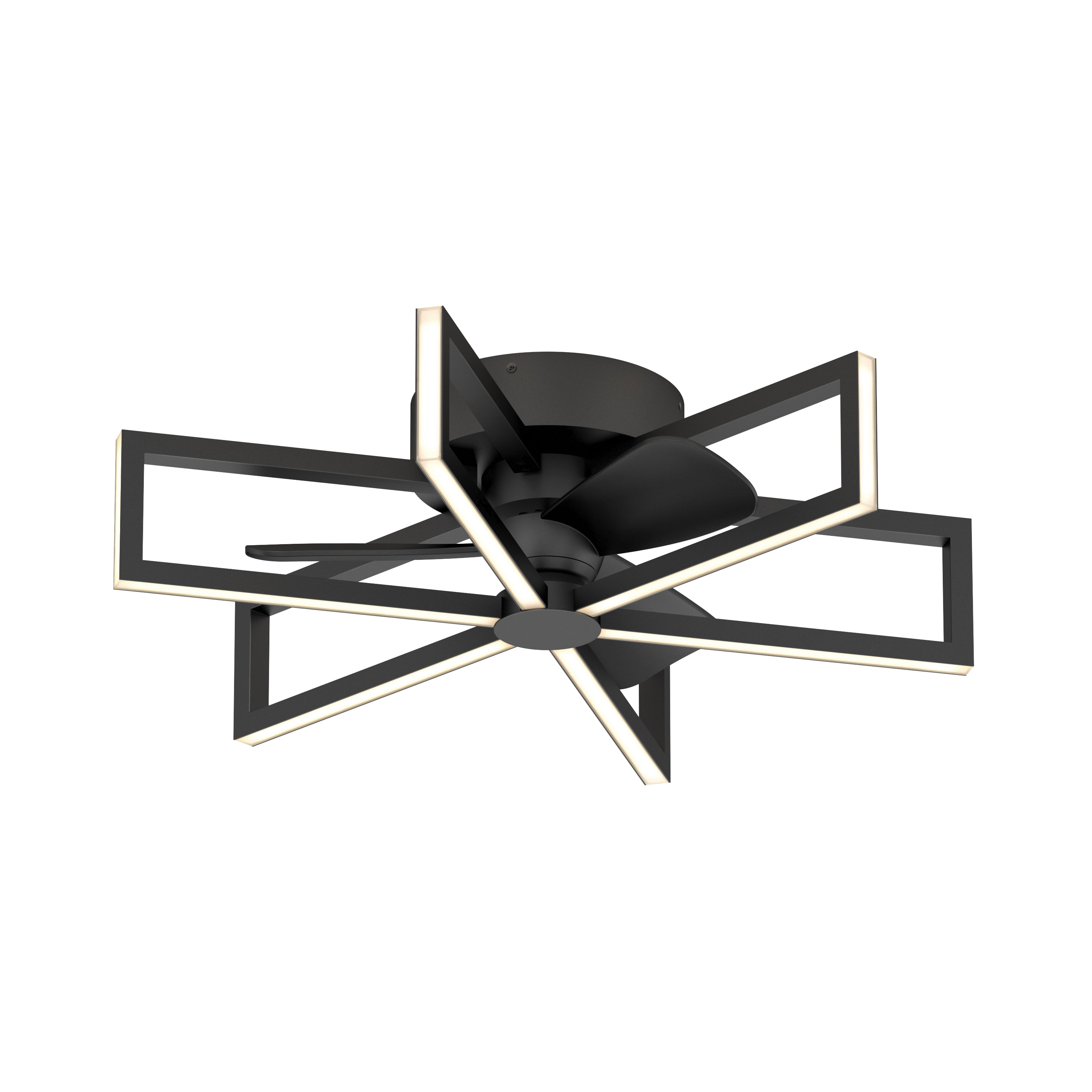 Swirl 26 in. LED ceiling fan 3 speeds w. in Matte Black | Artika