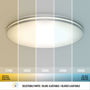 Artika GLOW 30 in. LED Flush Mount offers 5 CCT (2700K-5000K) and remote control for adjustable warm-to-cool lighting.