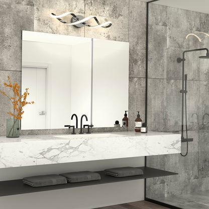 Swirl 27 po (68 cm) luminaire de vanité 3 lumières DEL moderne pour salle de bain
