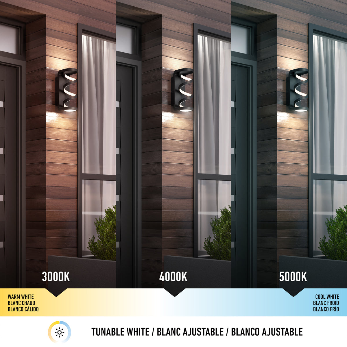 Swirl indoor-outdoor LED wall light