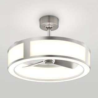 The Artika Huxley 23 in. LED modern ceiling fan offers 3 speeds, quiet motor, and a brushed metal finish for your white ceiling.