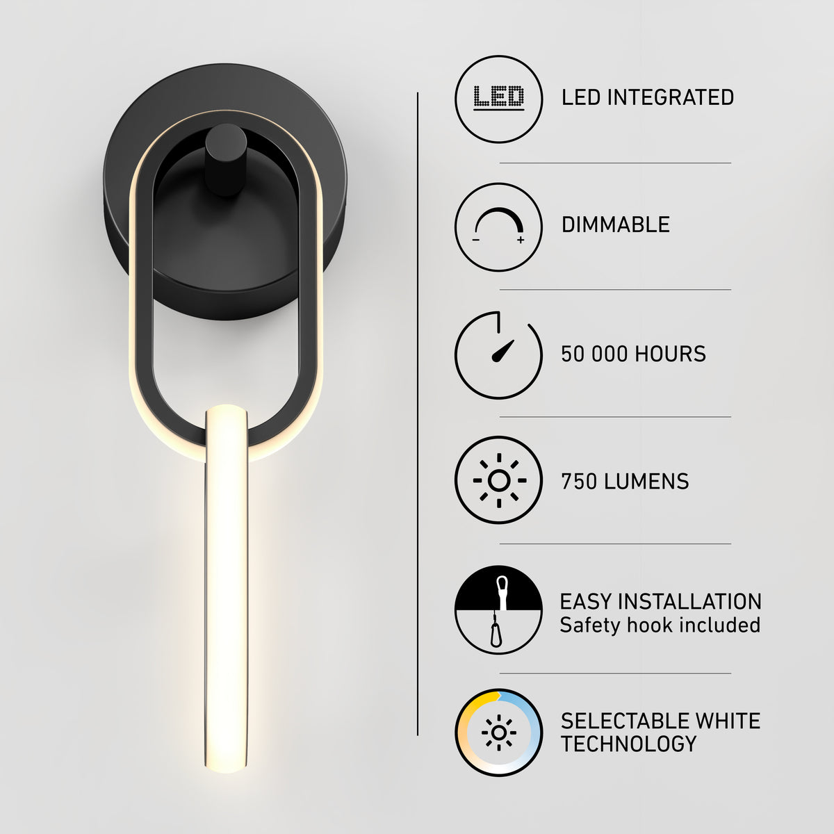 Catena lámpara de pared LED moderno 5 CCT