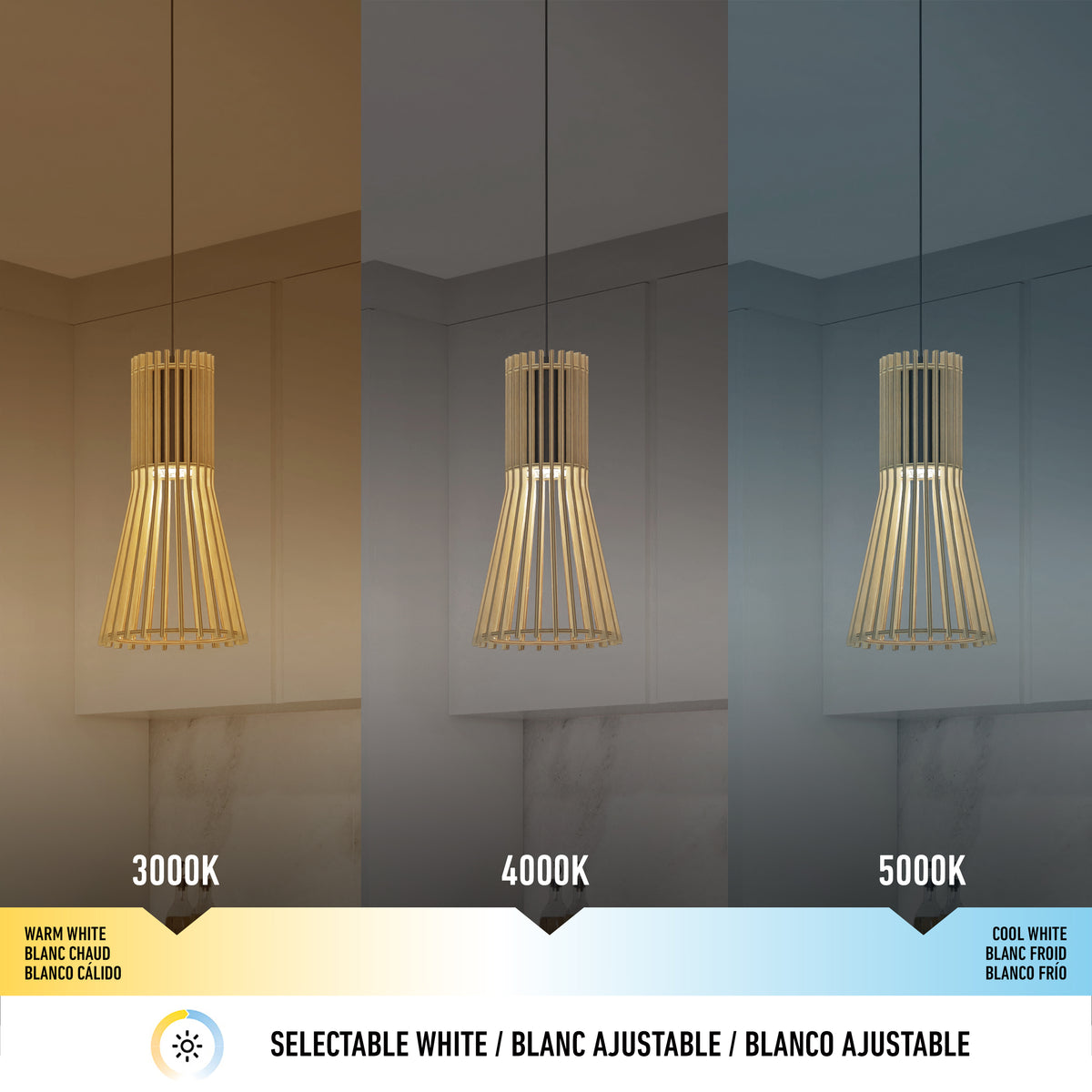 Kiyo modern LED pendant light 3 CCT
