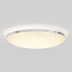 The Artika Sparkle 15 in. LED modern flush mount light features a textured, glowing surface and slim metallic rim, adding contemporary style to any plain white ceiling with its adjustable 5 CCT lighting.