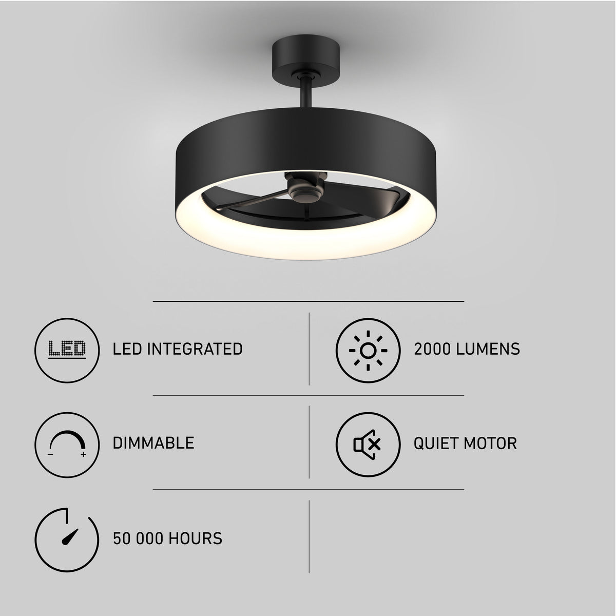Aiden 24 in. (61 cm) LED modern fandelier ceiling fan with light - includes remote
