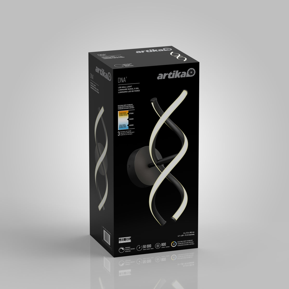 DNA modern LED wall sconce 3 CCT
