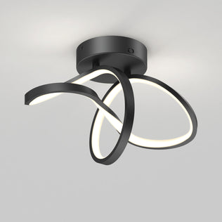 Artika Loop modern LED flush mount light 3 CCT with infinity-loop design and round black base, dimmable for any room.