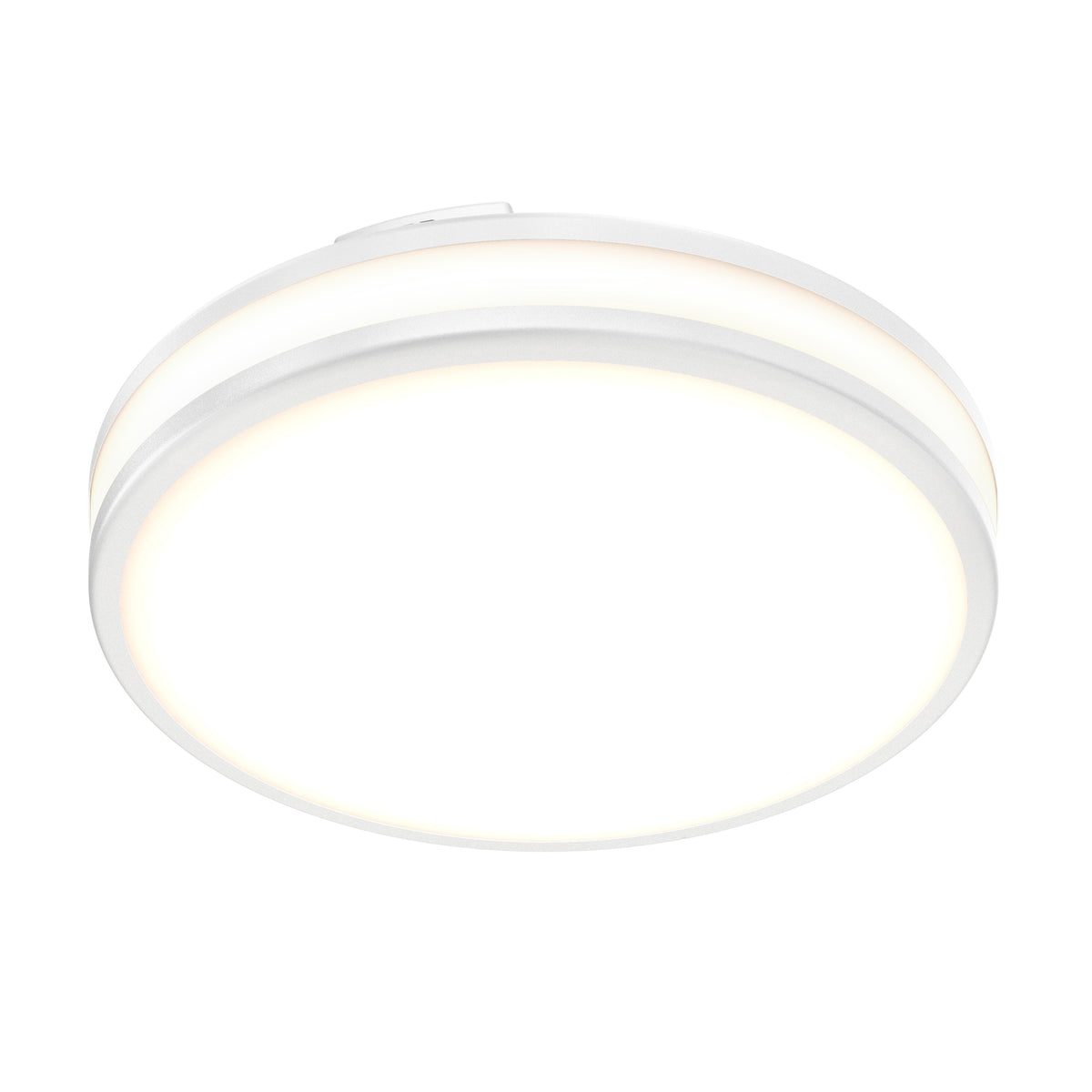 The Artika Hemisphere 15 in. LED flush mount light features a modern round design with a white finish, offering bright, even illumination from both the outer edge and center with selectable color temperatures.