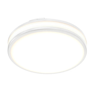 Artika Hemisphere 15″ Modern LED Flush Mount Ceiling Light, 5 CCT, offers adjustable brightness in a sleek round white design.