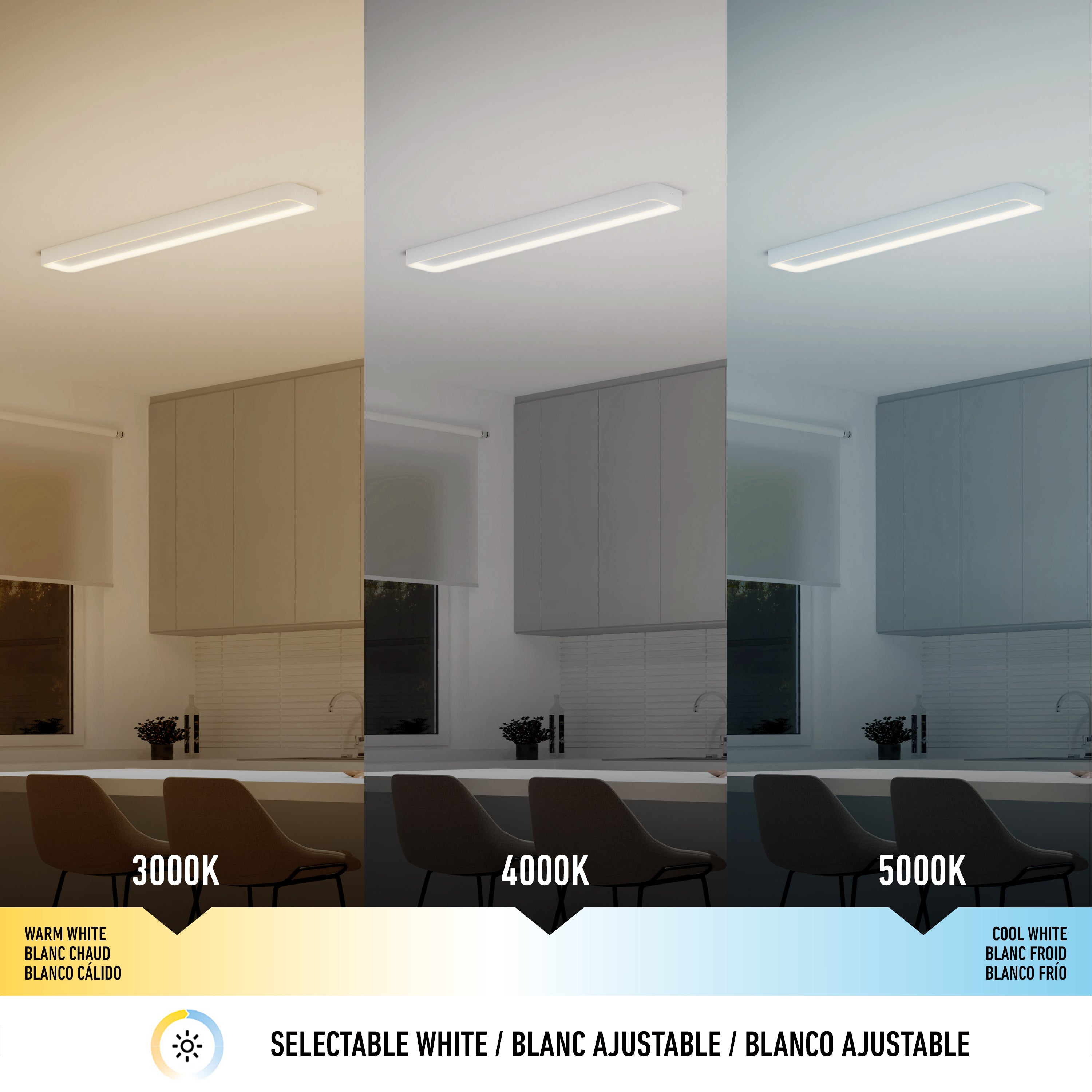 AYA　1002 Aiden 48 in. LED Flush Mount Light 5 CCT White | Artika